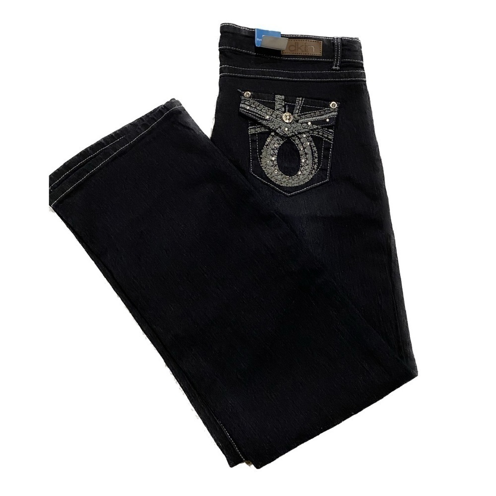 DKIN Distressed Jeans with Pocket Embellishments Size 16W